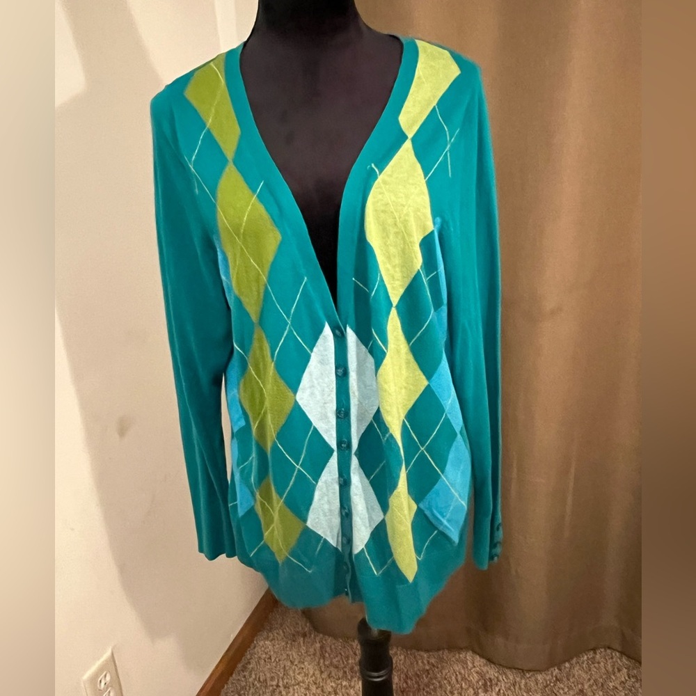 Lane Bryant Argyle Cardigan